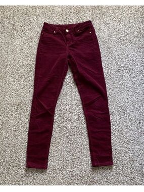 Ci Sono Deep Burgundy Corduroy Skinny Jeans